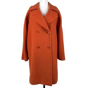Missoni Donna Wool Blend Coat Womens 10 Orange Double Breasted Italy 70s Retro